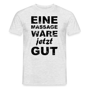 Massage wäre gut - Retro - Männer T-Shirt - Grau meliert - Vorne - AI Model Male 178 dark (178cm)