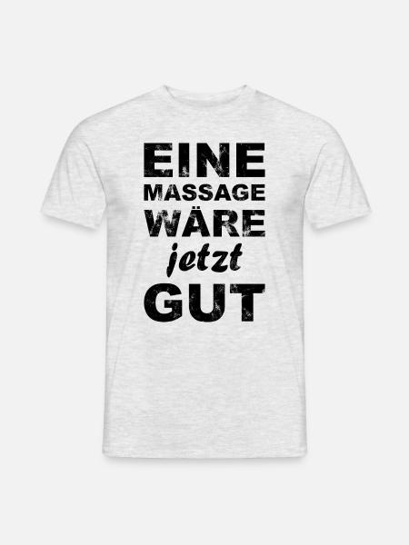 Massage wäre gut - Retro - Männer T-Shirt - Grau meliert