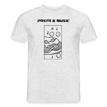 Spaghetti et musique Pâtes Cuisine italienne - T-shirt homme - gris chiné - Devant - AI Model Male 178 dark (178cm)