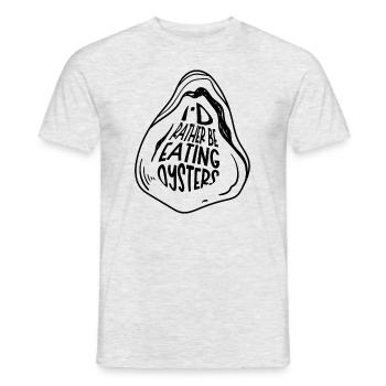 Manger des huîtres Délicieux fruits de mer et vin - T-shirt homme - gris chiné - Devant - AI Model Male 178 dark (178cm)
