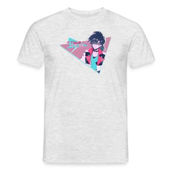 Anime Girl Punk Style Aesthetics - Men's T-Shirt - heather grey - Front - AI Model Male 178 dark (178cm)