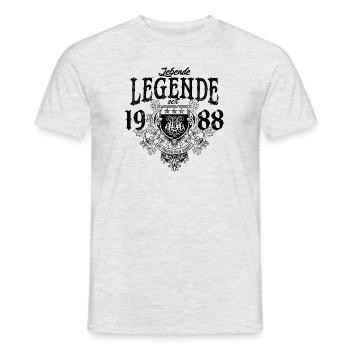 Légende vivante depuis 1988 Année de naissance Anniversaire - T-shirt homme - gris chiné - Devant - AI Model Male 178 dark (178cm)