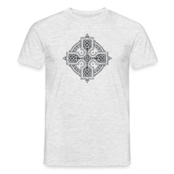 Celtic cross - Men's T-Shirt - heather grey - Front - AI Model Male 178 dark (178cm)