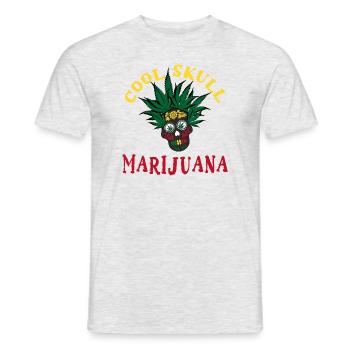 Weed Skull - Men's T-Shirt - heather grey - Front - AI Model Male 178 dark (178cm)