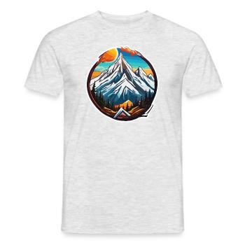Mountain / Alps / Summit / Nature / Forest / Rock - Men's T-Shirt - heather grey - Front - AI Model Male 178 dark (178cm)