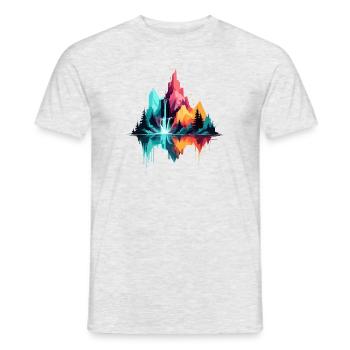 Ruhige Landschaft Ruhig Beschauliche Natur Berge - Männer T-Shirt - Grau meliert - Vorne - AI Model Male 178 dark (178cm)