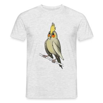 Cockatiel bird cage canary birds - Men's T-Shirt - heather grey - Front - AI Model Male 178 dark (178cm)