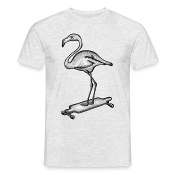 Flamingo Longboard - Men's T-Shirt - heather grey - Front - AI Model Male 178 dark (178cm)