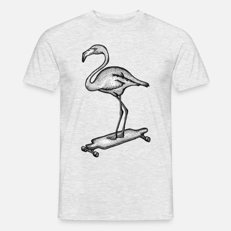 Flamingo Longboard - Männer T-Shirt - Grau meliert