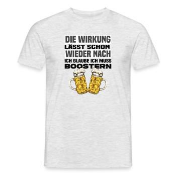 Ich Glaube Ich Muss Boostern Lustiger Bier Spruch - Männer T-Shirt - Grau meliert - Vorne - AI Model Male 178 dark (178cm)
