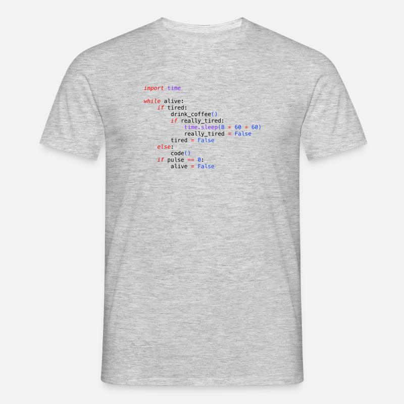 Python Code -- Funny While Loop - Men's T-Shirt - heather grey