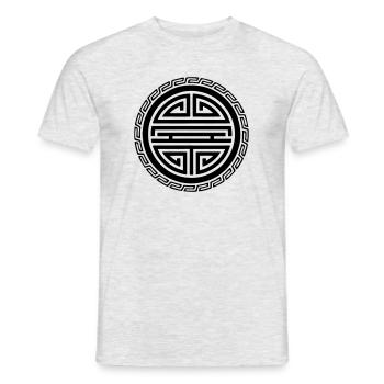 Shou Symbole porte-bonheur - T-shirt homme - gris chiné - Devant - AI Model Male 178 dark (178cm)