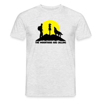 Der Berg ruft, wandern - Männer T-Shirt - Grau meliert - Vorne - AI Model Male 178 dark (178cm)