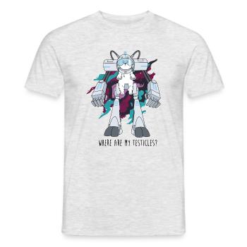 Rick And Morty Snuffles Funny Testicles Quote - Men's T-Shirt - heather grey - Front - AI Model Male 178 dark (178cm)
