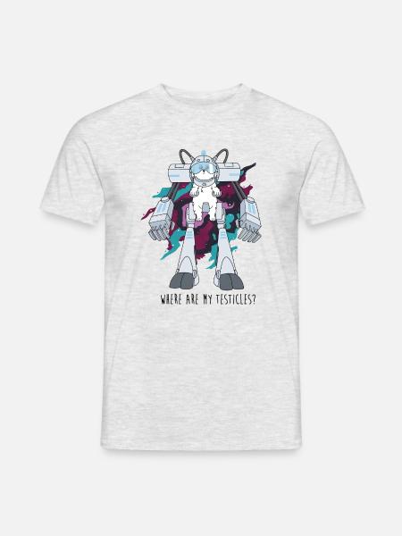 Rick And Morty Snuffles Funny Testicles Quote - Men's T-Shirt - heather grey