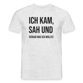 Je suis venu, j’ai vu et j’ai oublié ce que je voulais - T-shirt homme - gris chiné - Devant - AI Model Male 178 dark (178cm)