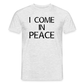 I come in peace - Männer T-Shirt - Grau meliert - Vorne - AI Model Male 178 dark (178cm)