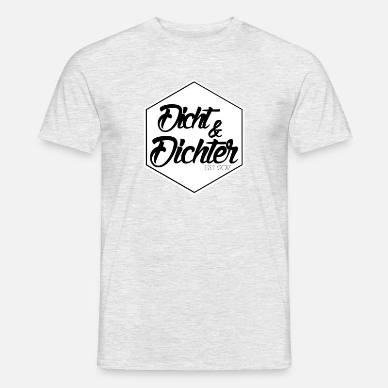 DICHT & DICHTER Support Geschenk Logo - Männer T-Shirt - Grau meliert