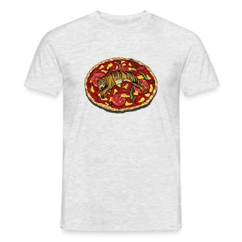 TIGER PIZZA - T-shirt homme - gris chiné - Devant - AI Model Male 178 dark (178cm)