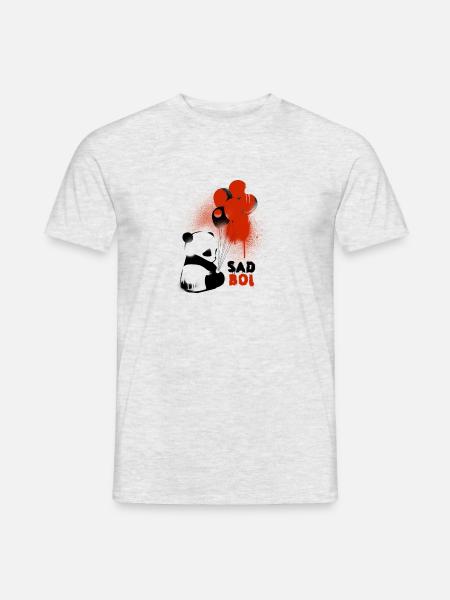 Sad Boi Panda with balloons graffiti - Men's T-Shirt - heather grey
