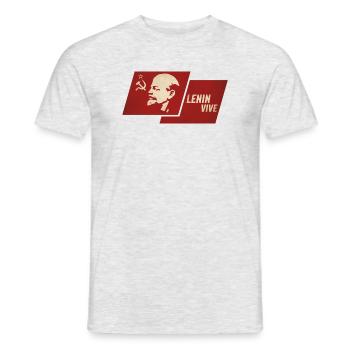 Lenin lebt Flagge - Männer T-Shirt - Grau meliert - Vorne - AI Model Male 178 dark (178cm)