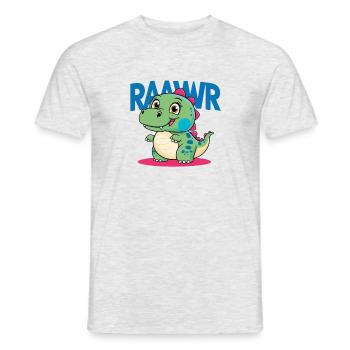 Little Dino - Men's T-Shirt - heather grey - Front - AI Model Male 178 dark (178cm)