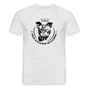 Old English Bulldog dog portrait Wilsigns OEB - Men's T-Shirt - heather grey - Front - AI Model Male 178 dark (178cm)