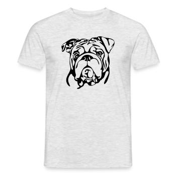 BULLDOG ANGLAIS chien canin Wilsigns - T-shirt homme - gris chiné - Devant - AI Model Male 178 dark (178cm)