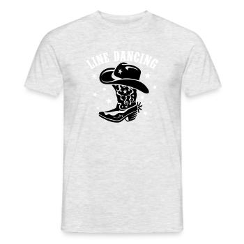 LINE DANCING, LINE DANCE HUT UND STIEFEL - Männer T-Shirt - Grau meliert - Vorne - AI Model Male 178 dark (178cm)