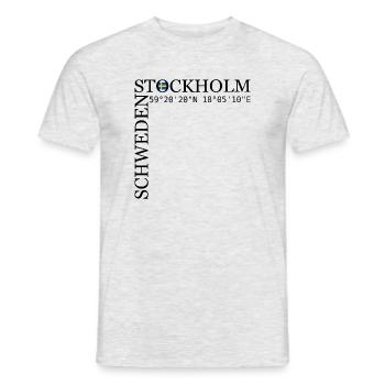 Stockholm Schweden Koordinaten Skandinavien - Männer T-Shirt - Grau meliert - Vorne - AI Model Male 178 dark (178cm)