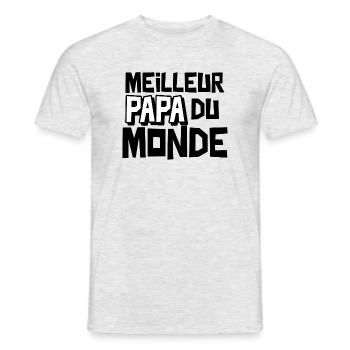 Meilleur papa du monde - T-shirt homme - gris chiné - Devant - AI Model Male 178 dark (178cm)