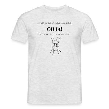 Oh JA Spinne - Männer T-Shirt - Grau meliert - Vorne - AI Model Male 178 dark (178cm)