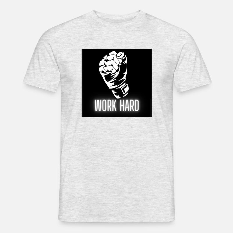 Work hard design - Männer T-Shirt - Grau meliert