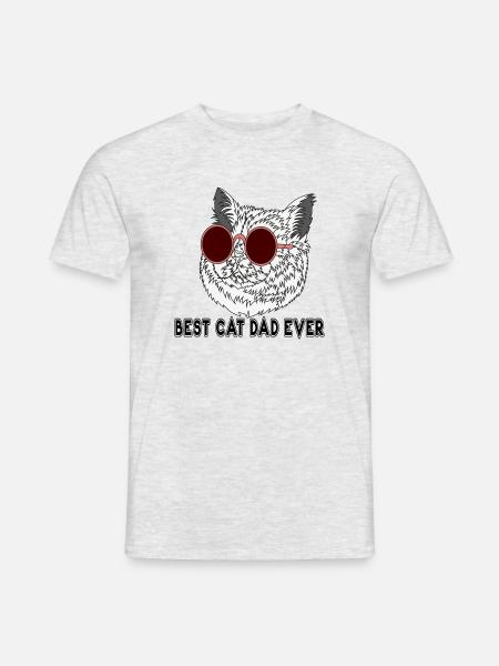 Best Cat Dad Ever - Geschenk für Katzenbesitzer - Männer T-Shirt - Grau meliert