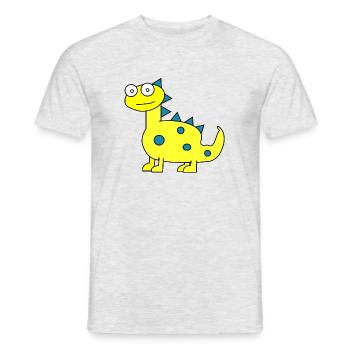 Dino, doux dino, drôle de motif, jaune - T-shirt homme - gris chiné - Devant - AI Model Male 178 dark (178cm)