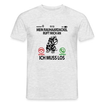 Rauhaardackel Liebhaber Sprüche Lustige Witzig - Männer T-Shirt - Grau meliert - Vorne - AI Model Male 178 dark (178cm)