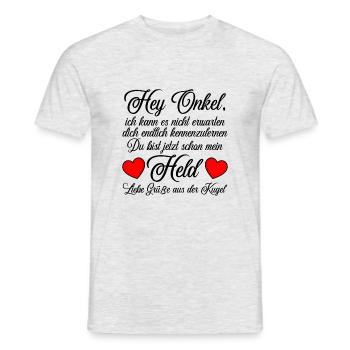 Onkel werdener verkünden zur Geburt Geworden Neuer - Männer T-Shirt - Grau meliert - Vorne - AI Model Male 178 dark (178cm)