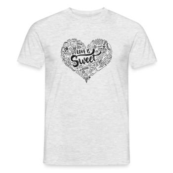 Love is sweet schwarz - Männer T-Shirt - Grau meliert - Vorne - AI Model Male 178 dark (178cm)