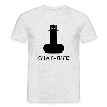 CHAT-BITE - Men's T-Shirt - heather grey - Front - AI Model Male 178 dark (178cm)