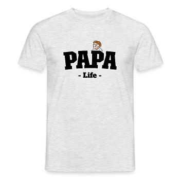 Papa life. Vie de papa - T-shirt homme - gris chiné - Devant - AI Model Male 178 dark (178cm)
