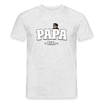 Papa life. Vie de papa - T-shirt homme - gris chiné - Devant - AI Model Male 178 dark (178cm)