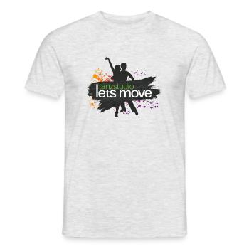 Studio de danse Let’s Move - T-shirt homme - gris chiné - Devant - AI Model Male 178 dark (178cm)