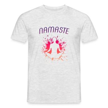 Namaste Yoga - Männer T-Shirt - Grau meliert - Vorne - AI Model Male 178 dark (178cm)