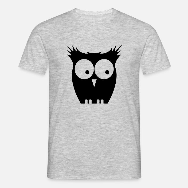 eule - Männer T-Shirt - Grau meliert
