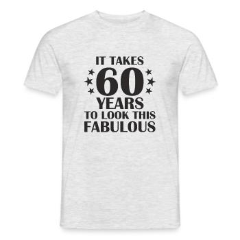 60th birthday - Men's T-Shirt - heather grey - Front - AI Model Male 178 dark (178cm)