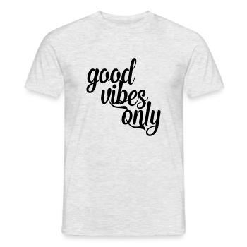 good vibes only - T-shirt homme - gris chiné - Devant - AI Model Male 178 dark (178cm)