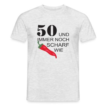 50 und scharf wie chili - Männer T-Shirt - Grau meliert - Vorne - AI Model Male 178 dark (178cm)