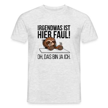Irgendwas ist hier faul oh das bin ja ich - Männer T-Shirt - Grau meliert - Vorne - AI Model Male 178 dark (178cm)