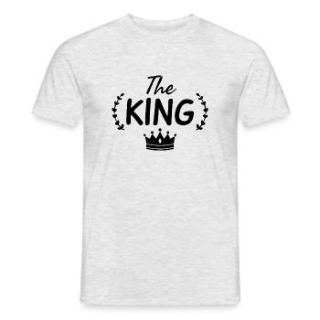 The king. Le roi. Pour le roi de la maison. - T-shirt homme - gris chiné - Devant - AI Model Male 178 dark (178cm)