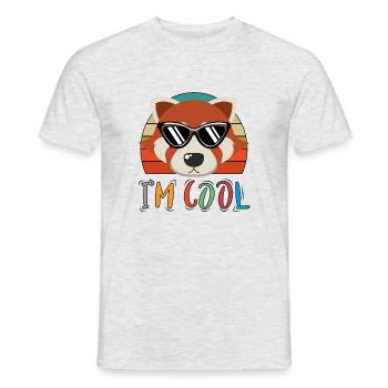Baby Kind Sprüche Cool Fuchs Retro - Männer T-Shirt - Grau meliert - Vorne - AI Model Male 178 dark (178cm)
